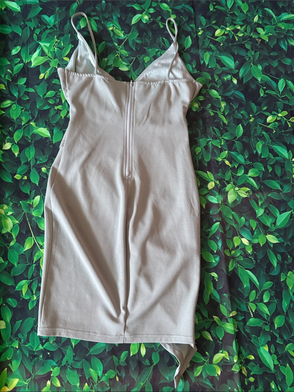 Windsor Sage Green. Faux-Wrap Mini Dress - Picture 3 of 3
